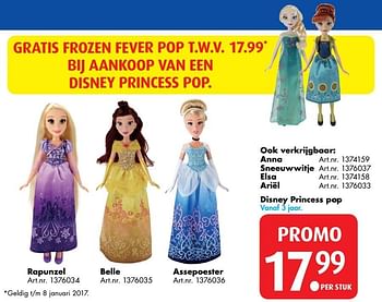 Promoties Disney princess assepoester - Disney Princess - Geldig van 03/01/2017 tot 31/01/2017 bij Bart Smit
