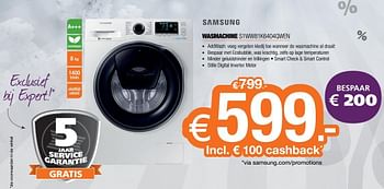 Promoties Samsung wasmachine s1ww81k6404qwen - Samsung - Geldig van 02/01/2017 tot 31/01/2017 bij Expert