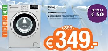 Promoties Beko wasmachine bewtv7732xw1 - Beko - Geldig van 02/01/2017 tot 31/01/2017 bij Expert