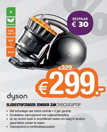 Promoties Dyson sledestofzuiger zonder zak dydc33cuptop - Dyson - Geldig van 02/01/2017 tot 31/01/2017 bij Expert