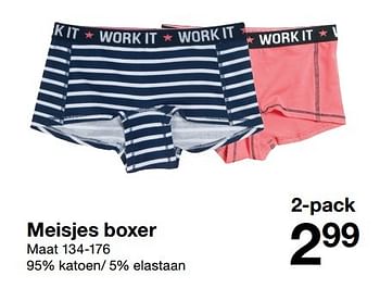 Promoties Meisjes boxer - Huismerk - Zeeman  - Geldig van 07/01/2017 tot 13/01/2017 bij Zeeman