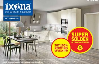 Promoties Super solden op toonzaalkeukens - Huismerk - Ixina - Geldig van 03/01/2017 tot 31/01/2017 bij IXINA