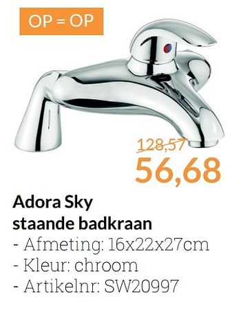 Promoties Adora sky staande badkraan - Adora - Geldig van 01/02/2017 tot 28/02/2017 bij Sanitairwinkel