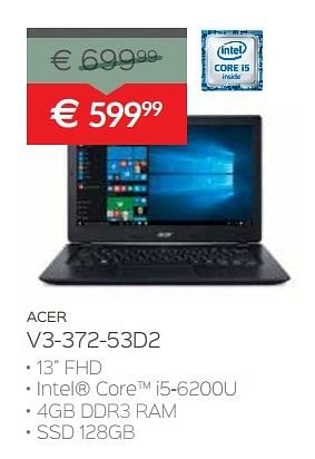 Promoties Acer v3-372-53d2 - Acer - Geldig van 13/01/2017 tot 31/01/2017 bij Auva