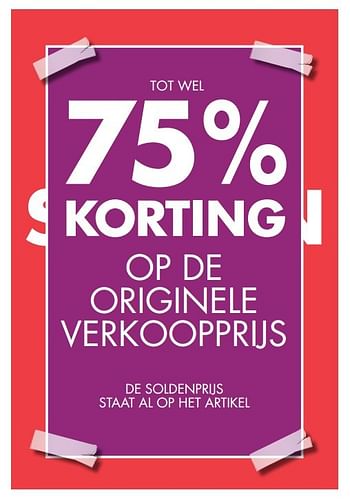 Promoties Tot wel 75% korting op de originele verkoopprijs - Huismerk - Zeeman  - Geldig van 21/01/2017 tot 27/01/2017 bij Zeeman