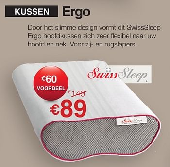 Promoties Kussen ergo - Swiss Sleep - Geldig van 01/01/2017 tot 01/02/2017 bij Sleepworld