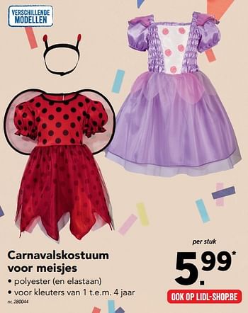 in de buurt Nauwkeurig ondernemen Huismerk - Lidl Carnavalskostuum voor meisjes - Promotie bij Lidl