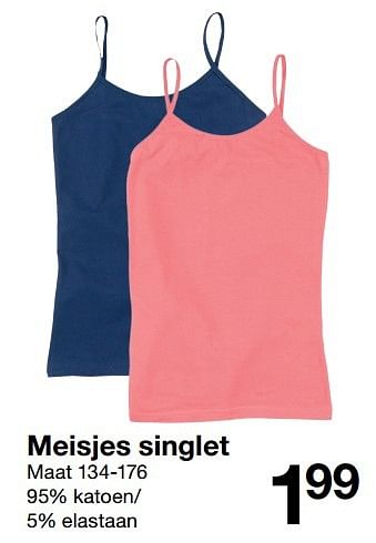 Promoties Meisjes singlet - Huismerk - Zeeman  - Geldig van 28/01/2017 tot 03/02/2017 bij Zeeman
