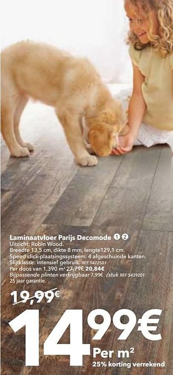 Promoties Laminaatvloer parijs decomode - DecoMode - Geldig van 31/01/2017 tot 20/02/2017 bij BricoPlanit