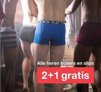 Promoties Alle heren boxers en slips 2 + 1 gratis - Huismerk - Zeeman  - Geldig van 03/02/2017 tot 10/02/2017 bij Zeeman