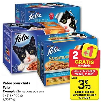 Felix Patee Pour Chats Felix En Promotion Chez Carrefour