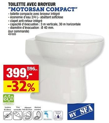 Promoties Toilette avec broyeur motorsan compact - Motorsan - Geldig van 15/02/2017 tot 26/02/2017 bij Hubo