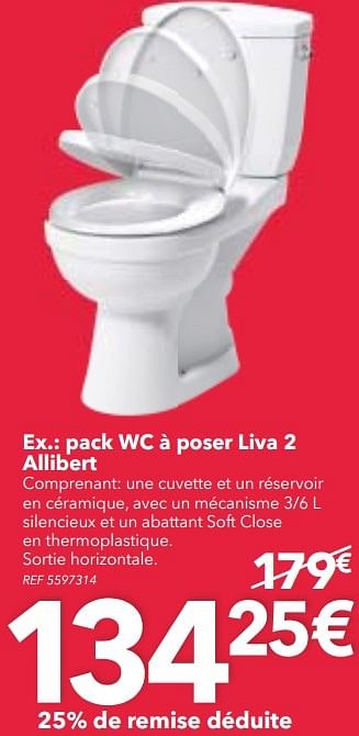 Promotions Pack wc à poser liva 2 allibert - Allibert - Valide de 21/02/2017 à 06/03/2017 chez BricoPlanit