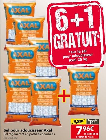 Promotions Sel pour adoucisseur axal - Axal - Valide de 21/02/2017 à 06/03/2017 chez BricoPlanit