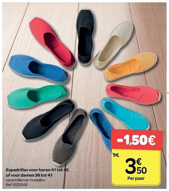 Huismerk Carrefour Espadrilles voor heren of dames Promotie