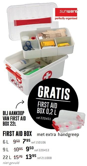 Promoties First aid box - Huismerk - Free Time - Geldig van 30/01/2017 tot 26/02/2017 bij Freetime