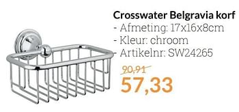 Promoties Crosswater belgravia korf - Crosswater - Geldig van 01/03/2017 tot 31/03/2017 bij Sanitairwinkel