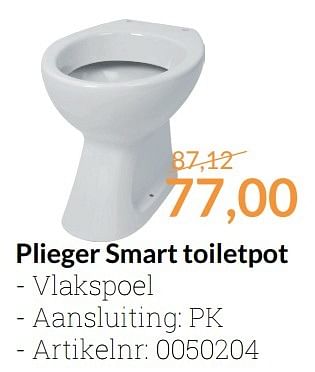 Promoties Plieger smart toiletpot - Plieger - Geldig van 01/03/2017 tot 31/03/2017 bij Sanitairwinkel