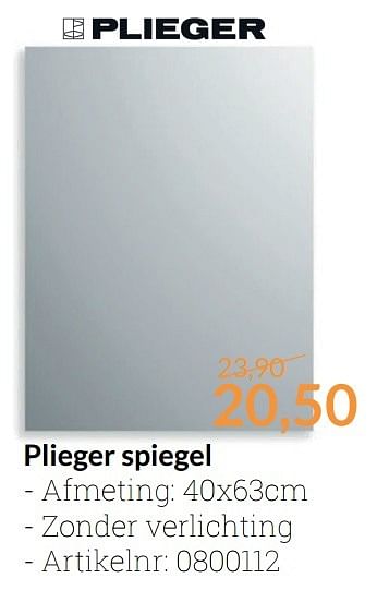 Promoties Plieger spiegel - Plieger - Geldig van 01/03/2017 tot 31/03/2017 bij Sanitairwinkel