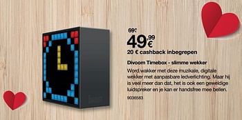 Promoties Divoom timebox - slimme wekker - Divoom - Geldig van 13/02/2017 tot 12/03/2017 bij Orange