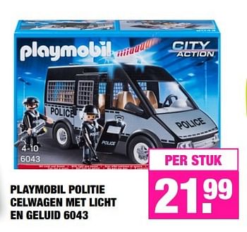 Prelude Edele Vooruitzien Playmobil Playmobil politie celwagen met licht en geluid 6043 - Promotie  bij Big Bazar
