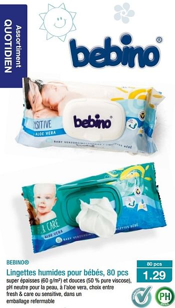 Bebino Lingettes Humides Pour Bebes En Promotion Chez Aldi