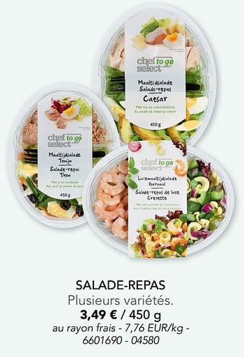 schieten Ijver bevestig alstublieft Chef select Salade-repas - En promotion chez Lidl