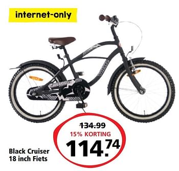 Promoties Black cruiser 18 inch fiets - Black Cruiser - Geldig van 06/03/2017 tot 19/03/2017 bij Bart Smit