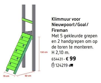 Promotions Klimmuur voor nieuwpoort-goal- fireman - Fireman - Valide de 08/03/2017 à 25/09/2017 chez Dreamland