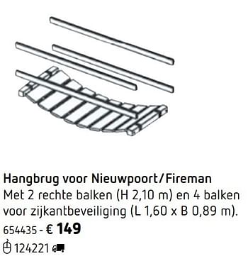 Promoties Hangbrug voor nieuwpoort-fireman - Huismerk - Dreamland - Geldig van 08/03/2017 tot 25/09/2017 bij Dreamland