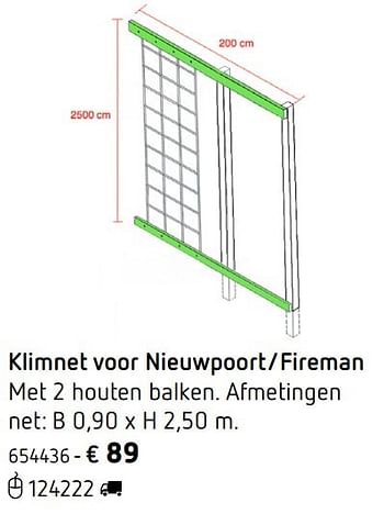 Promoties Klimnet voor nieuwpoort-fireman - Huismerk - Dreamland - Geldig van 08/03/2017 tot 25/09/2017 bij Dreamland