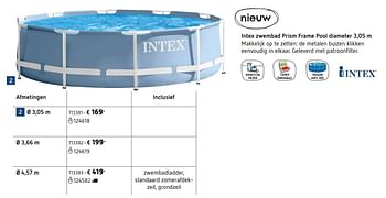 Promotions Intex zwembad prism frame pool diameter - Intex - Valide de 08/03/2017 à 25/09/2017 chez Dreamland
