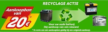 Promoties aankoopbon van 20€ voor uw oude autobatterij bij aankoop van een nieuwe - Huismerk - Auto 5  - Geldig van 20/03/2017 tot 11/04/2017 bij Auto 5