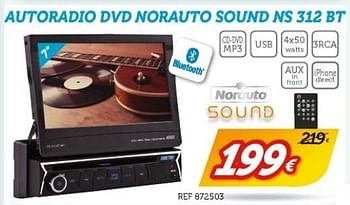Promoties Autoradio dvd norauto sound ns312bt - Norauto - Geldig van 20/03/2017 tot 11/04/2017 bij Auto 5