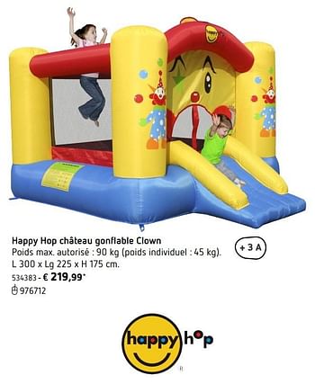 Promotions Happy hop château gonflable clown - Happy Hop - Valide de 08/03/2017 à 25/09/2017 chez Dreamland