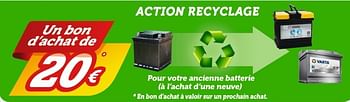 Promotions Action recyclage pour votre ancienne batterie - Produit maison - Auto 5  - Valide de 20/03/2017 à 11/04/2017 chez Auto 5