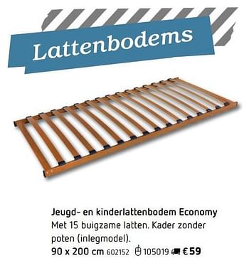 Promotions Jeugd- en kinderlattenbodem economy - Produit maison - Dreamland - Valide de 15/03/2017 à 15/03/2018 chez Dreamland