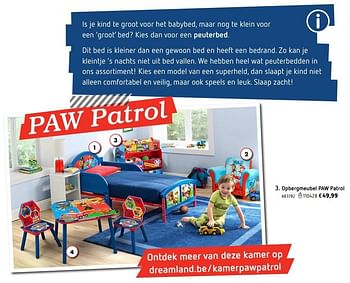 Promoties Opbergmeubel paw patrol - Huismerk - Dreamland - Geldig van 15/03/2017 tot 15/03/2018 bij Dreamland