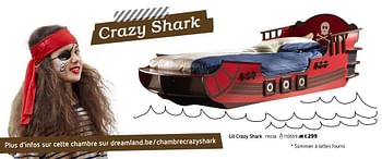 Promoties Lit crazy shark - Huismerk - Dreamland - Geldig van 15/03/2017 tot 15/03/2018 bij Dreamland