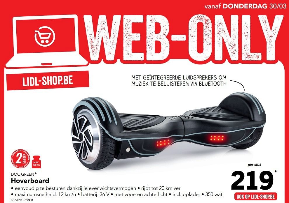 Doc Green Hoverboard Promotie bij Lidl