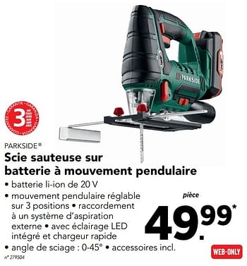 Promotion Lidl Parkside Scie Sauteuse Sur Batterie A Mouvement Pendulaire Parkside Bricolage Valide Jusqua 4 Promobutler