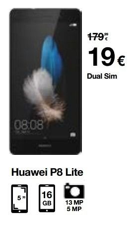 Promoties Huawei p8 lite - Huawei - Geldig van 11/03/2017 tot 16/04/2017 bij Orange