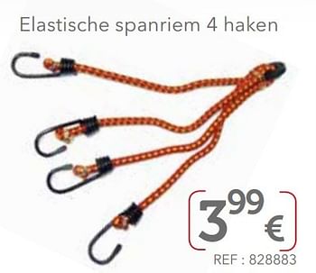 Promoties Elastische spanriem 4 haken - Huismerk - Auto 5  - Geldig van 01/04/2017 tot 31/03/2018 bij Auto 5