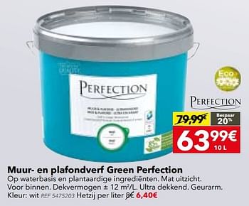 Promoties Muur- en plafondverf green perfection - Perfection - Geldig van 28/03/2017 tot 10/04/2017 bij BricoPlanit