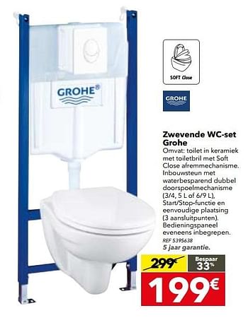 Promoties Zwevende wc-set grohe - Grohe - Geldig van 28/03/2017 tot 10/04/2017 bij BricoPlanit