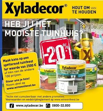 Promoties Xyladecor tuinhuis color chalet color - Xyladecor - Geldig van 28/03/2017 tot 10/04/2017 bij BricoPlanit