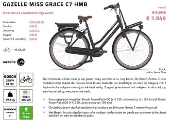 Promoties Gazelle miss grace c7 hmb - Gazelle - Geldig van 01/02/2017 tot 31/03/2017 bij Fiets