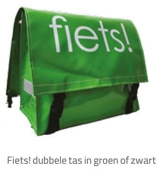 Promotions Fiets! dubbele tas in groen of zwart - Produit maison - Fiets - Valide de 01/02/2017 à 31/03/2017 chez Fiets
