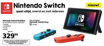 Promoties Nintendo switch red-blue - Nintendo - Geldig van 20/03/2017 tot 02/04/2017 bij Bart Smit