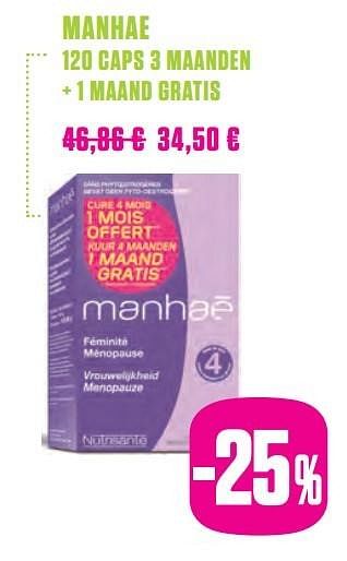 Promoties Manhae 120 caps 3 maanden - Manhae - Geldig van 06/03/2017 tot 20/06/2017 bij Medi-Market